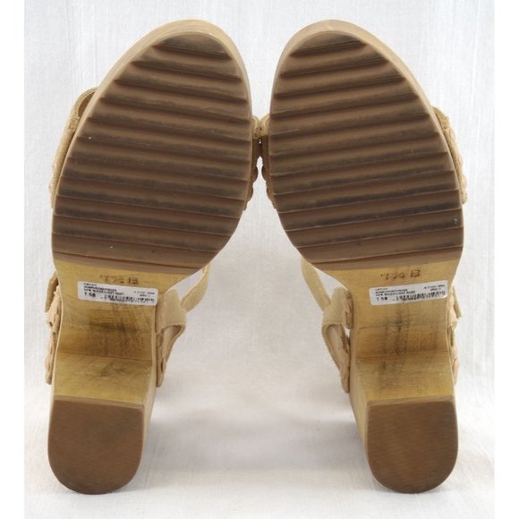 Schutz Suede Platform Sandals | Size 7.5, Tan, Heel - Picture 7 of 8